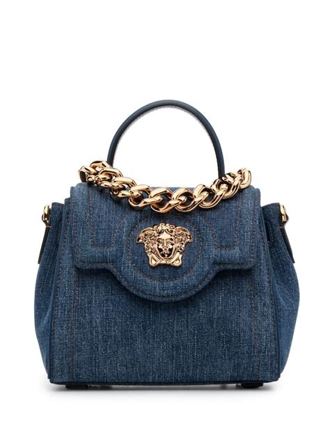 versace la medusa bag|Versace denim tote bag.